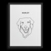Custom One Pet Line Drawing Portrait