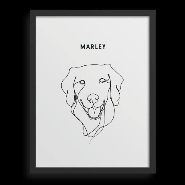Custom One Pet Line Drawing Portrait