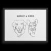 Custom Two Pet Line Drawing Portrait