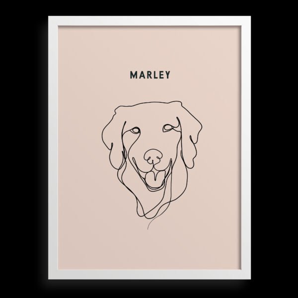 Custom One Pet Line Drawing Portrait