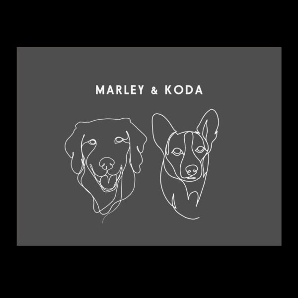 Custom Two Pet Line Drawing Portrait