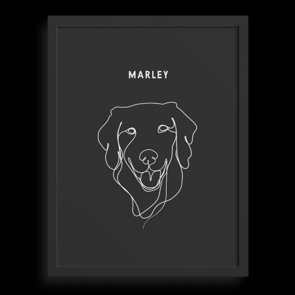 Custom One Pet Line Drawing Portrait