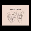 Custom Two Pet Line Drawing Portrait