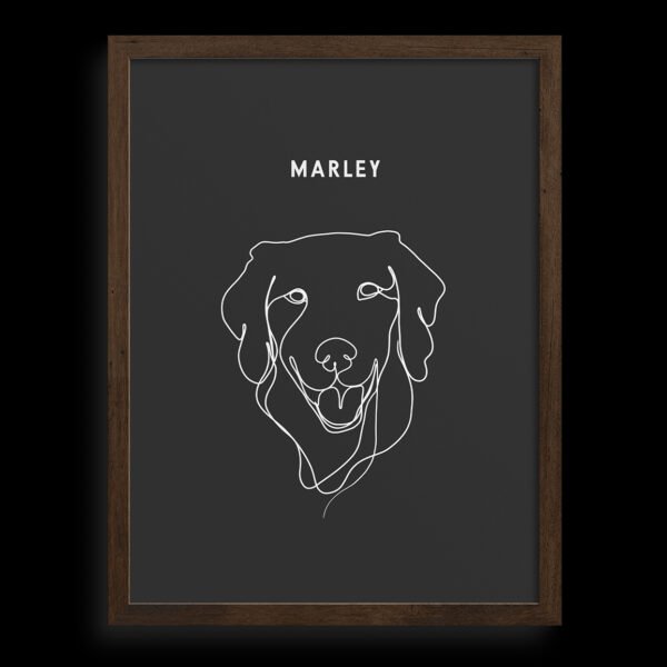 Custom One Pet Line Drawing Portrait