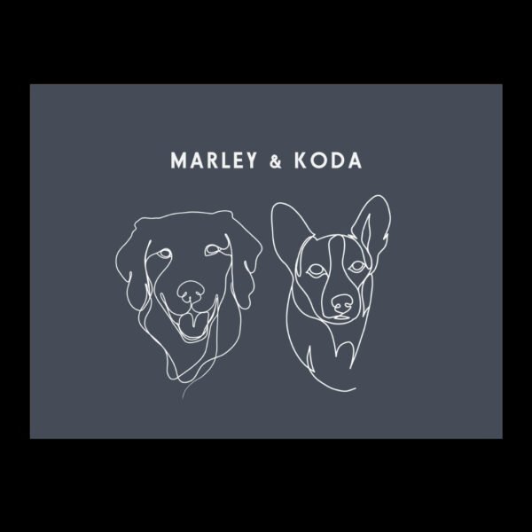Custom Two Pet Line Drawing Portrait