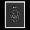 Custom One Pet Line Drawing Portrait
