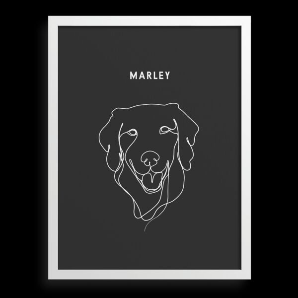 Custom One Pet Line Drawing Portrait