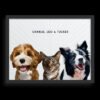 Custom Three Pet Portrait