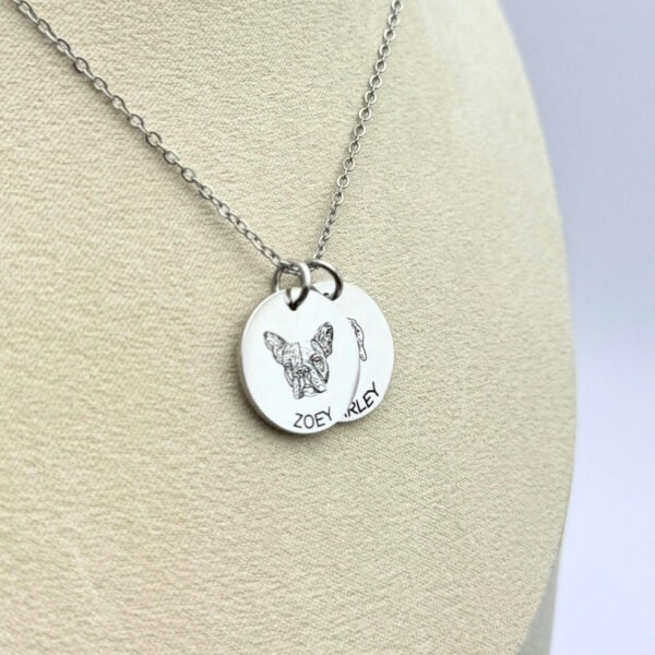 Custom Engraved Pet Portrait Necklace