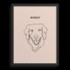 Custom One Pet Line Drawing Portrait