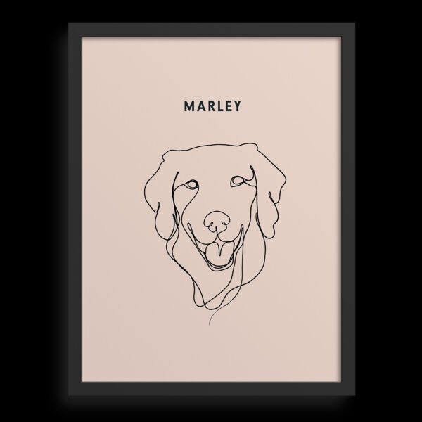 Custom One Pet Line Drawing Portrait