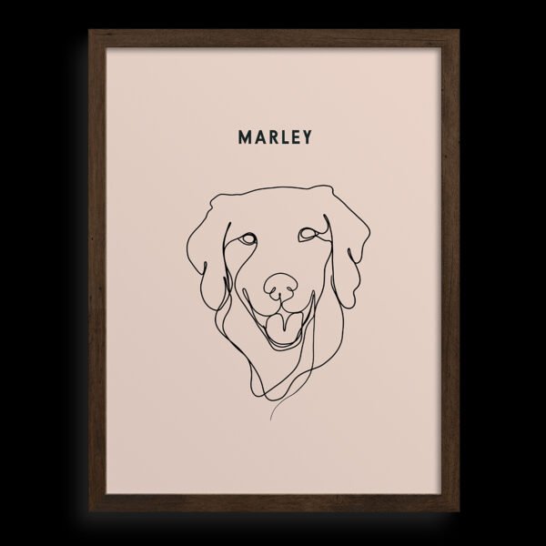 Custom One Pet Line Drawing Portrait