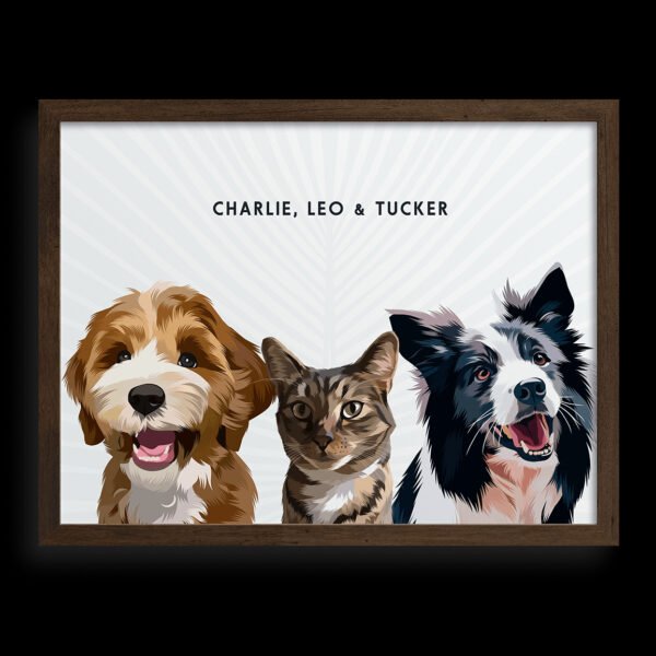 Custom Three Pet Portrait