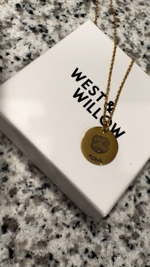 Custom Engraved Pet Portrait Necklace