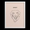 Custom One Pet Line Drawing Portrait