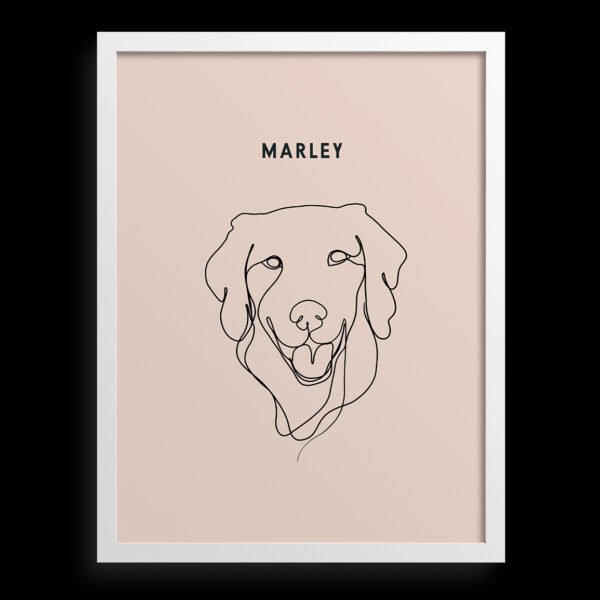 Custom One Pet Line Drawing Portrait