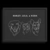 Custom Three Pet Line Drawing Portrait