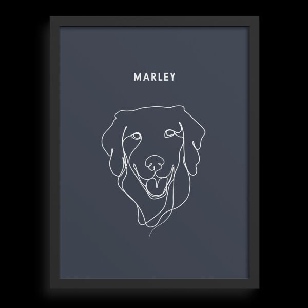 Custom One Pet Line Drawing Portrait