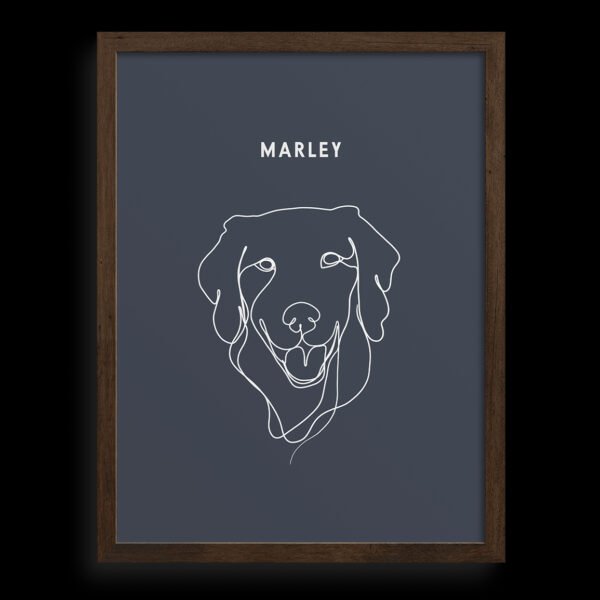 Custom One Pet Line Drawing Portrait