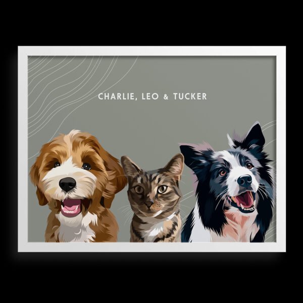 Custom Three Pet Portrait