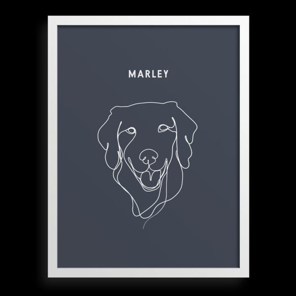 Custom One Pet Line Drawing Portrait