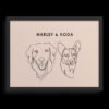 Custom Two Pet Line Drawing Portrait