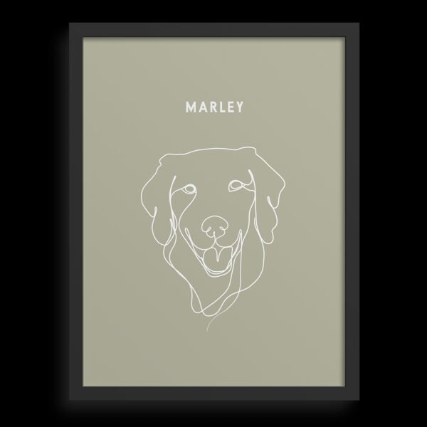 Custom One Pet Line Drawing Portrait