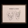 Custom Two Pet Line Drawing Portrait