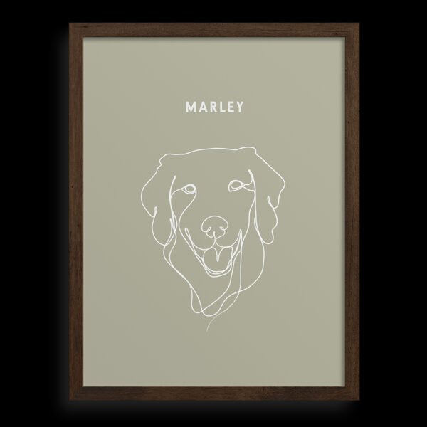 Custom One Pet Line Drawing Portrait