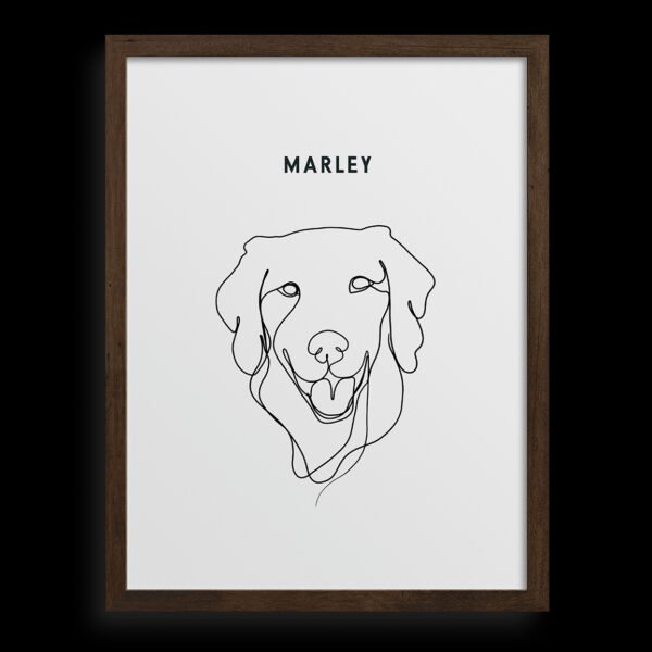 Custom One Pet Line Drawing Portrait