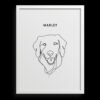 Custom One Pet Line Drawing Portrait