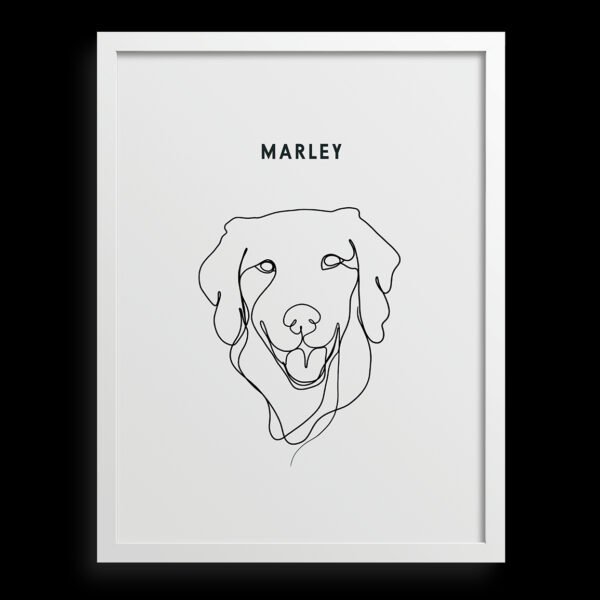 Custom One Pet Line Drawing Portrait
