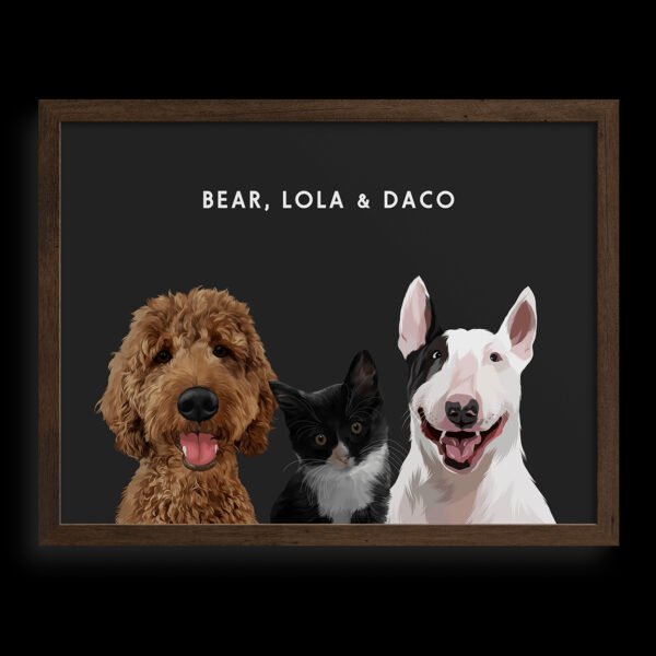 Custom Three Pet Portrait