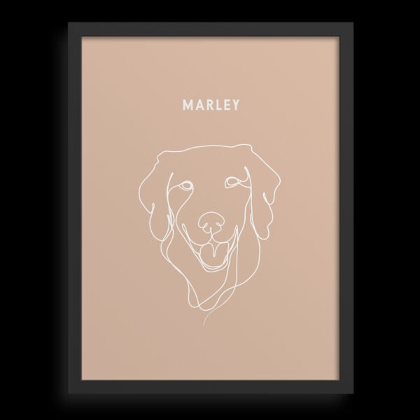 Custom One Pet Line Drawing Portrait