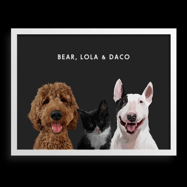 Custom Three Pet Portrait