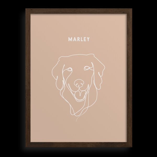 Custom One Pet Line Drawing Portrait
