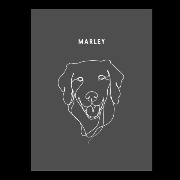 Custom One Pet Line Drawing Portrait