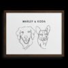 Custom Two Pet Line Drawing Portrait