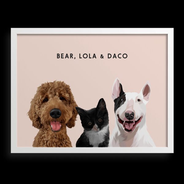 Custom Three Pet Portrait