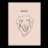 Custom One Pet Line Drawing Portrait