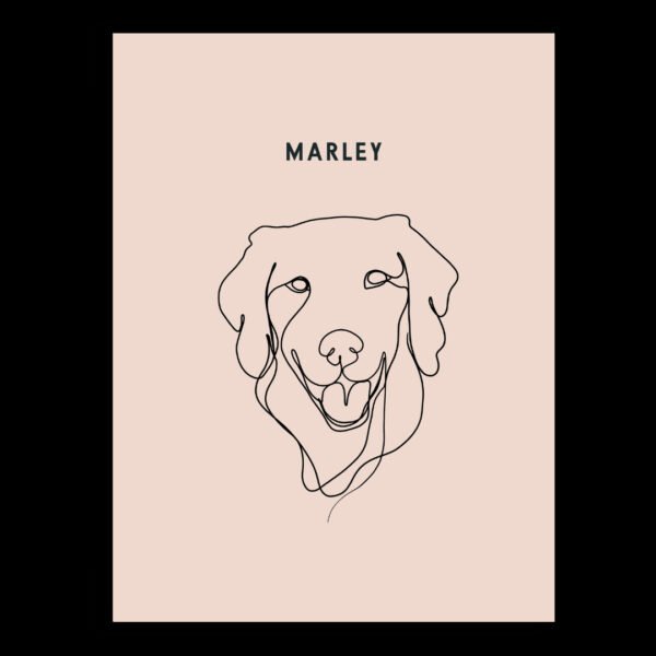 Custom One Pet Line Drawing Portrait