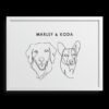 Custom Two Pet Line Drawing Portrait