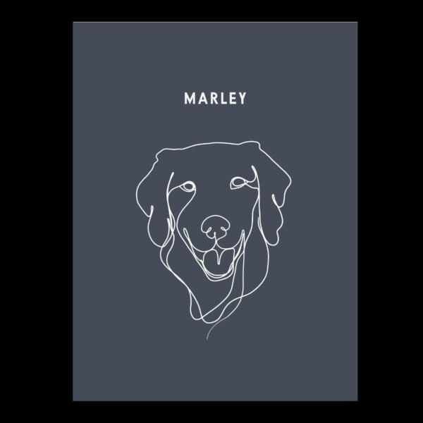 Custom One Pet Line Drawing Portrait