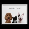 Custom Three Pet Portrait