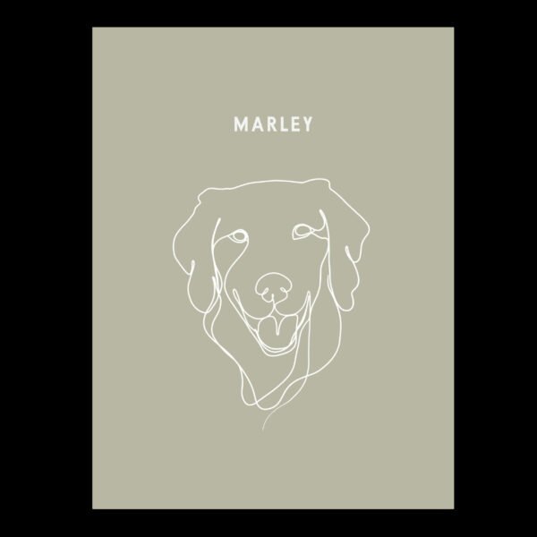 Custom One Pet Line Drawing Portrait