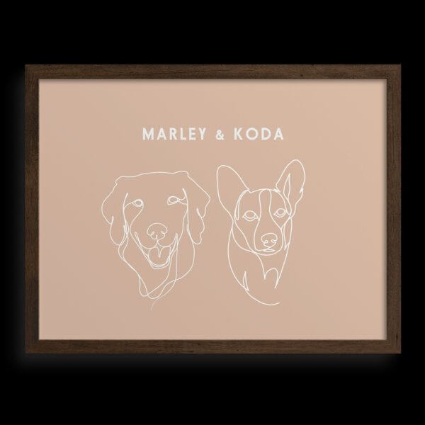 Custom Two Pet Line Drawing Portrait