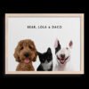 Custom Three Pet Portrait