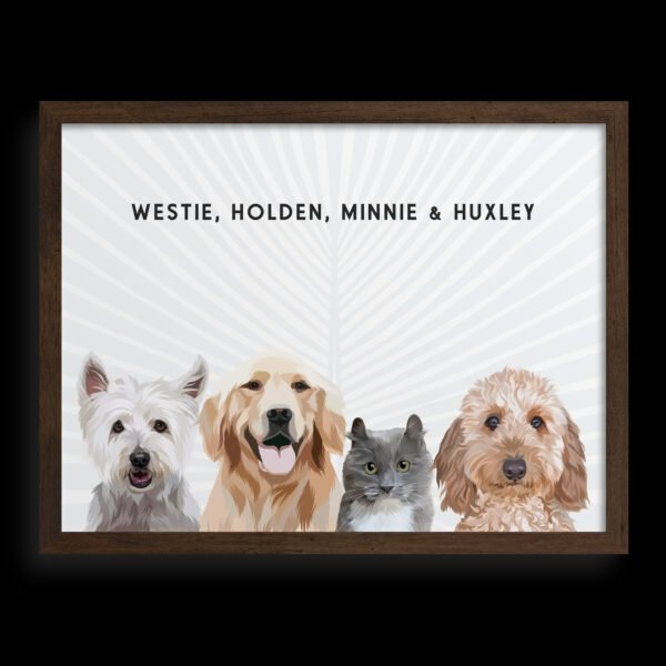 Custom Four Pet Portrait