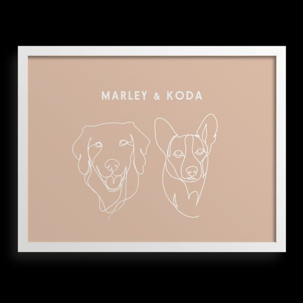 Custom Two Pet Line Drawing Portrait