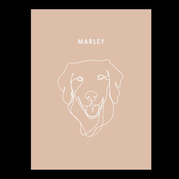 Custom One Pet Line Drawing Portrait